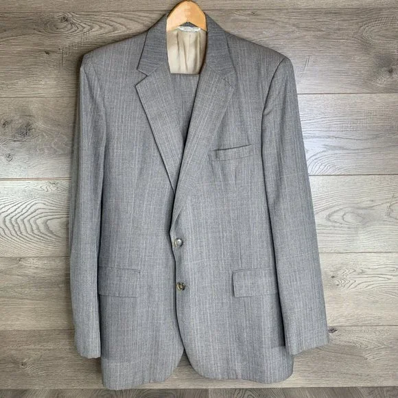 Botany 500 Joslins Mens 2 piece Suit Rose Grey w/Pinstripes See Desc for Measure - Picture 2 of 16